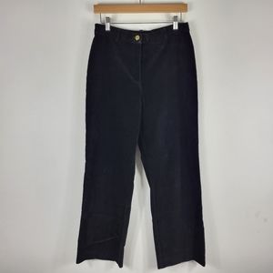 St. John Collection Velvet High Waist Straight Leg Trouser Pants